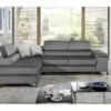 Canapé D'angle Convertible - ERWAN - En Tissu Luxe 5 Places, Gris, Angle Gauche (vu De Face) -Accueil-Canapé canape 9996157