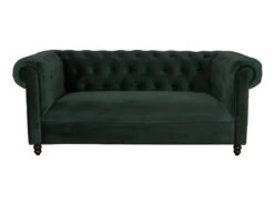 CHESTER - Canapé 3 Places En Velours Vert