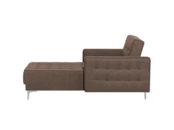 Chaise Longue En Tissu Marron Foncé ABERDEEN -Accueil-Canapé meridienne 11796239