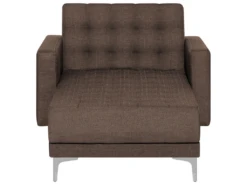 Chaise Longue En Tissu Marron Foncé ABERDEEN -Accueil-Canapé meridienne 11796241