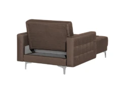 Chaise Longue En Tissu Marron Foncé ABERDEEN -Accueil-Canapé meridienne 11796243