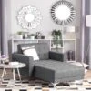 Chaise Longue En Tissu Gris Clair ABERDEEN -Accueil-Canapé meridienne 11796563
