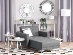 Chaise Longue En Tissu Gris Clair ABERDEEN