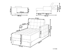 Chaise Longue En Tissu Gris Clair ABERDEEN -Accueil-Canapé meridienne 11796567
