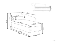 Chaise Longue Côté Gauche En Velours Gris Foncé LUIRO -Accueil-Canapé meridienne 12014081