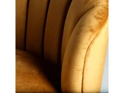 Méridienne En Acier Et Velours En Jaune Moutarde 153x82x83 -Accueil-Canapé meridienne 12536781