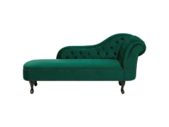Méridienne à Droite Chesterfield En Velours Vert NIMES