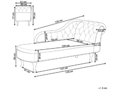 Méridienne à Droite Chesterfield En Velours Vert NIMES -Accueil-Canapé meridienne 16200261