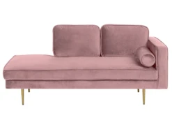 Chaise Longue Rose Poudré Côté Droit MIRAMAS