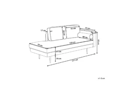 Chaise Longue Rose Poudré Côté Droit MIRAMAS -Accueil-Canapé meridienne 16205533