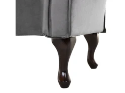 Chaise Longue En Velours Gris Côté Gauche LATTES -Accueil-Canapé meridienne 16207219