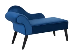 Mini Chaise Longue En Velours Bleu Côté Gauche BIARRITZ -Accueil-Canapé meridienne 16438519