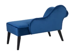 Mini Chaise Longue En Velours Bleu Côté Gauche BIARRITZ -Accueil-Canapé meridienne 16438521