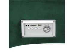 Chaise Longue En Velours Vert Avec Port USB Et Haut-parleur Bluetooth SIMORRE -Accueil-Canapé meridienne 16671281