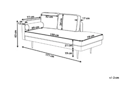 Méridienne En Velours Gris Taupe Côté Gauche MIRAMAS -Accueil-Canapé meridienne 16672785