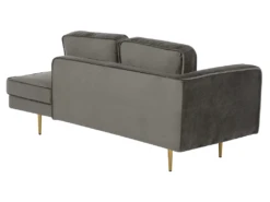 Méridienne En Velours Gris Taupe Côté Gauche MIRAMAS -Accueil-Canapé meridienne 16672789