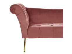 Chaise Longue En Velours Rose NANTILLY -Accueil-Canapé meridienne 16673581