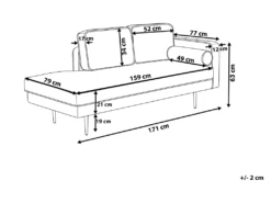 Chaise Longue En Velours Noir Côté Droit MIRAMAS -Accueil-Canapé meridienne 16673593