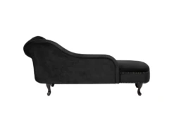 Méridienne Chesterfield Côté Droit En Velours Noir NIMES -Accueil-Canapé meridienne 16673629