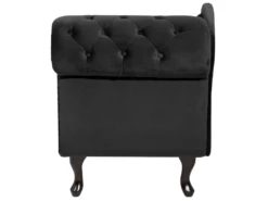 Méridienne Chesterfield Côté Droit En Velours Noir NIMES -Accueil-Canapé meridienne 16673631