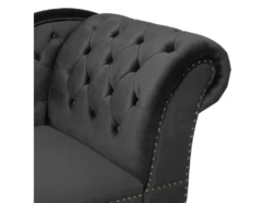 Méridienne Chesterfield Côté Droit En Velours Noir NIMES -Accueil-Canapé meridienne 16673633