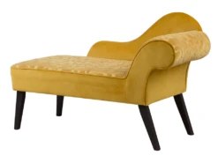 Mini Chaise Longue En Velours Jaune Côté Droit BIARRITZ -Accueil-Canapé meridienne 16673659