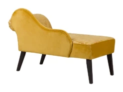 Mini Chaise Longue En Velours Jaune Côté Droit BIARRITZ -Accueil-Canapé meridienne 16673661