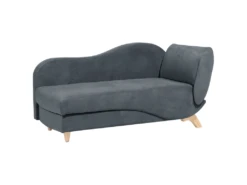 Chaise Longue Côté Droit En Velours Gris Foncé MERI -Accueil-Canapé meridienne 16674487