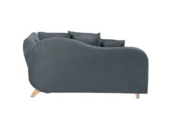 Chaise Longue Côté Droit En Velours Gris Foncé MERI -Accueil-Canapé meridienne 16674493