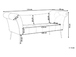 Chaise Longue En Velours Gris NANTILLY -Accueil-Canapé meridienne 16676235