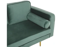 Chaise Longue En Velours Vert Menthe Côté Droit MIRAMAS -Accueil-Canapé meridienne 16676897