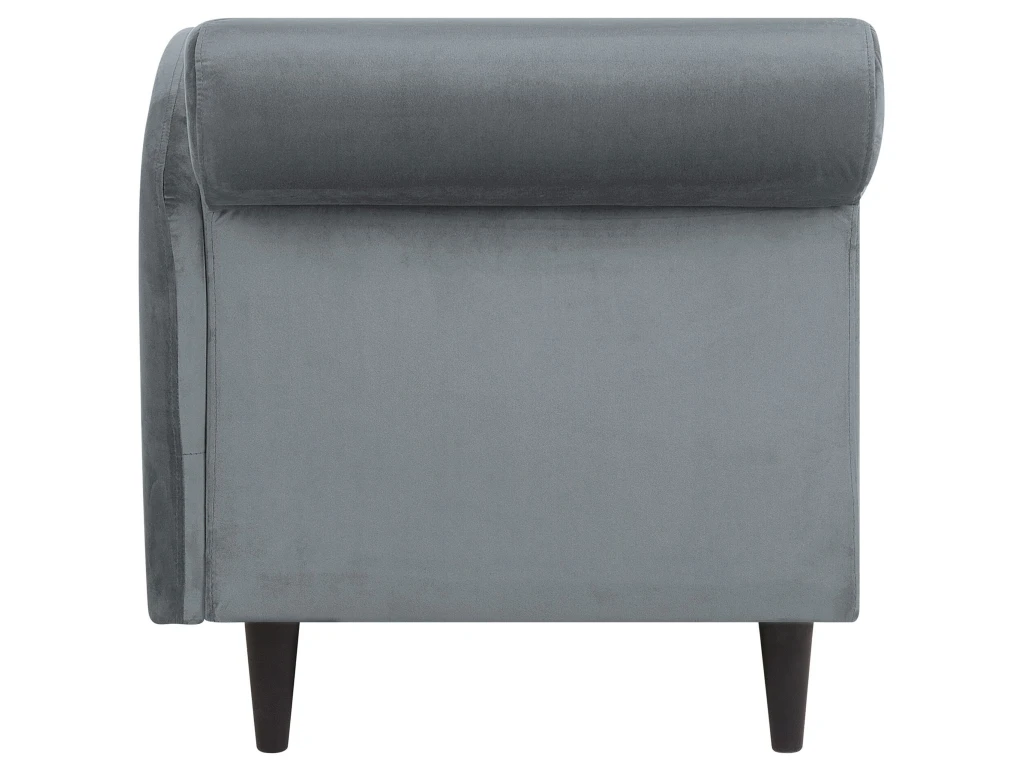 Chaise Longue Côté Gauche En Velours Gris Clair LUIRO 10 Chaise Longue Côté Gauche En Velours Gris Clair LUIRO – Image 8