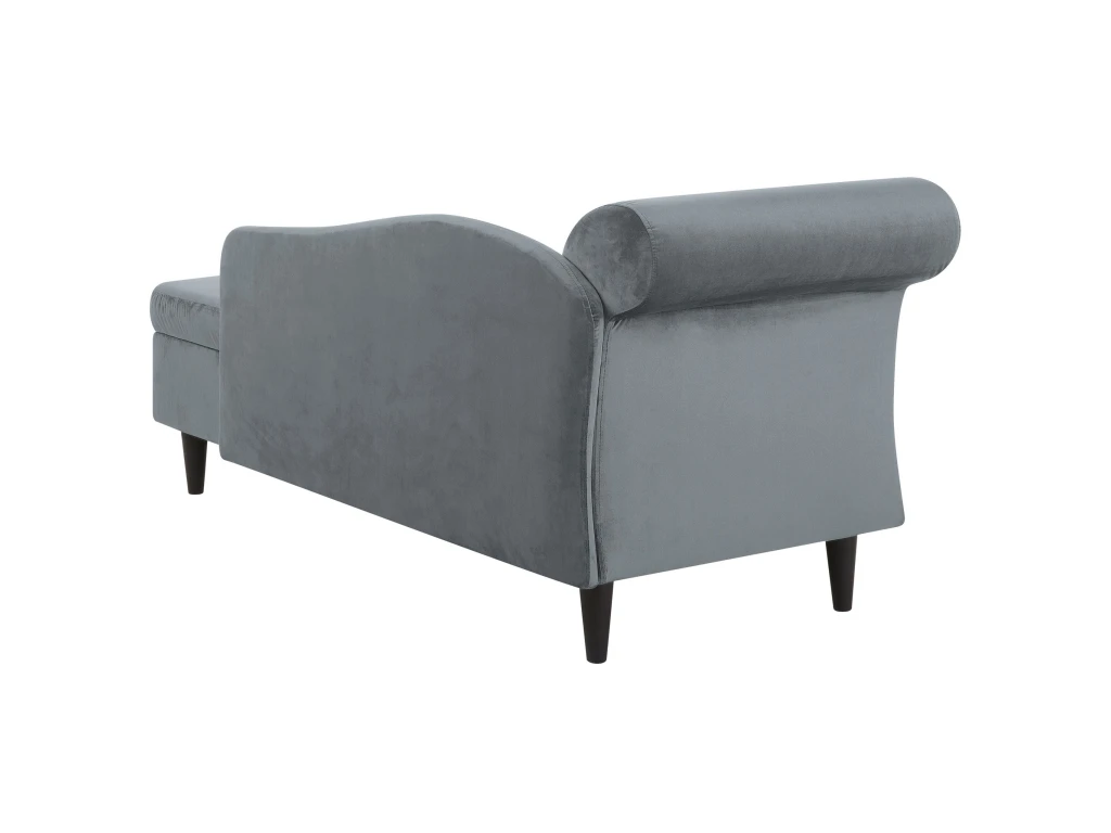 Chaise Longue Côté Gauche En Velours Gris Clair LUIRO 11 Chaise Longue Côté Gauche En Velours Gris Clair LUIRO – Image 9