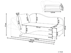 Chaise Longue Côté Gauche En Velours Bleu Marine MERI -Accueil-Canapé meridienne 16677875