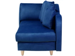 Chaise Longue Côté Gauche En Velours Bleu Marine MERI -Accueil-Canapé meridienne 16677885