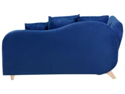 Chaise Longue Côté Gauche En Velours Bleu Marine MERI -Accueil-Canapé meridienne 16677887