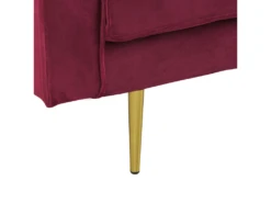 Chaise Longue En Velours Rouge Foncé Côté Gauche MIRAMAS -Accueil-Canapé meridienne 16677993