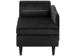 Chaise Longue Côté Gauche En Velours Noir LUIRO -Accueil-Canapé meridienne 17476451