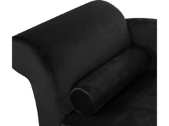 Chaise Longue Côté Gauche En Velours Noir LUIRO -Accueil-Canapé meridienne 17476457