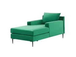 Chaise Longue En Velours Vert GUERET -Accueil-Canapé meridienne 17476561