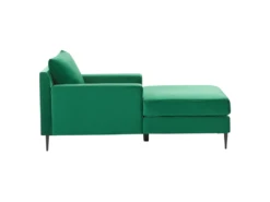 Chaise Longue En Velours Vert GUERET -Accueil-Canapé meridienne 17476563