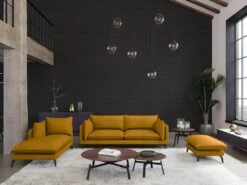 Méridienne Droite En Tissu KESTREL - Jaune De Pascal Morabito